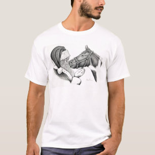 Christmas Santa and Paint Horse T-Shirt