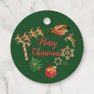 Christmas Santa and Reindeer Favour Tags