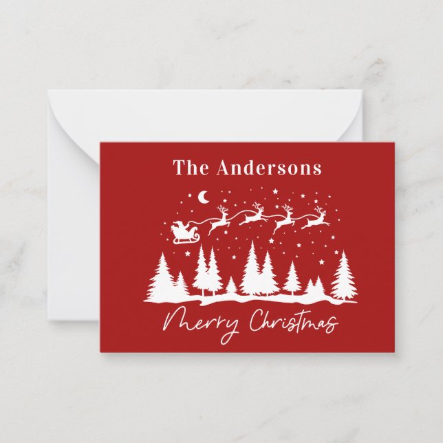 Christmas santa and reindeer sleigh  card (Front)