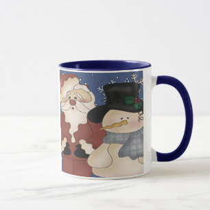 Christmas Santa and Snowman Mug