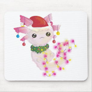 christmas santa axolotl mouse mat