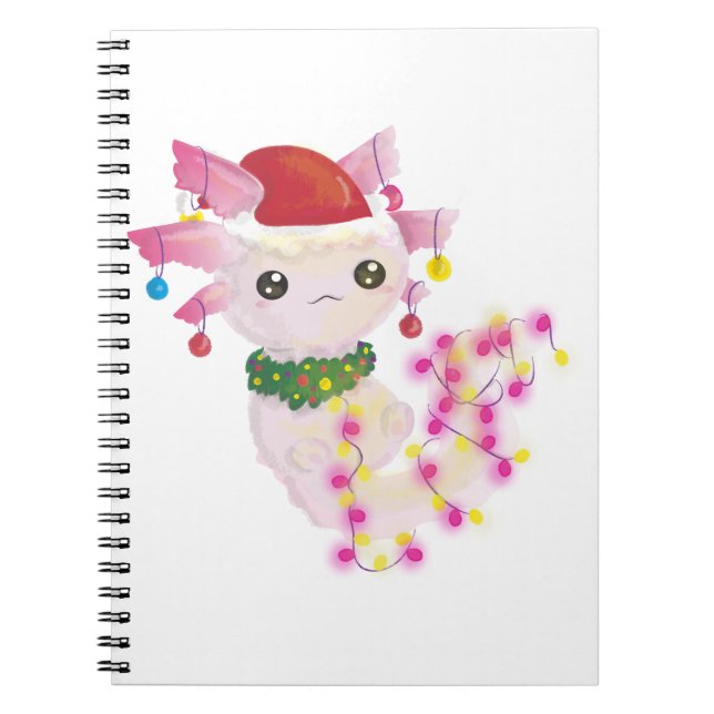 christmas santa axolotl notebook (Front)