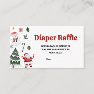 Christmas Santa Baby Baby Shower Diaper Raffle Enclosure Card