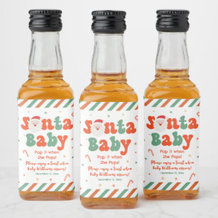Christmas Santa Baby Baby Shower  Liquor Bottle Label
