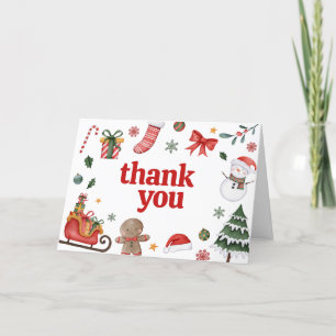 Christmas Santa Baby Baby Shower  Thank You Card