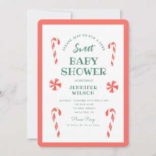 Christmas Santa Baby Candy Sweet Baby Baby Shower  Invitation