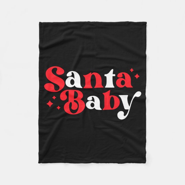 Christmas Santa Baby Cute Modern Tygraphy Script B Fleece Blanket (Front)