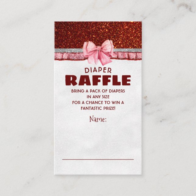 Christmas Santa Baby Diaper Raffle Ticket Enclosure Card (Front)