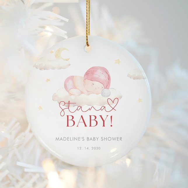 Christmas Santa Baby Girl Shower  Ceramic Tree Decoration (Creator Uploaded)