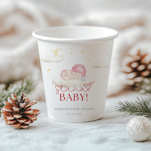 Christmas Santa Baby Girl Shower  Paper Cups