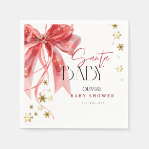 Christmas Santa Baby Red and Gold  Napkin