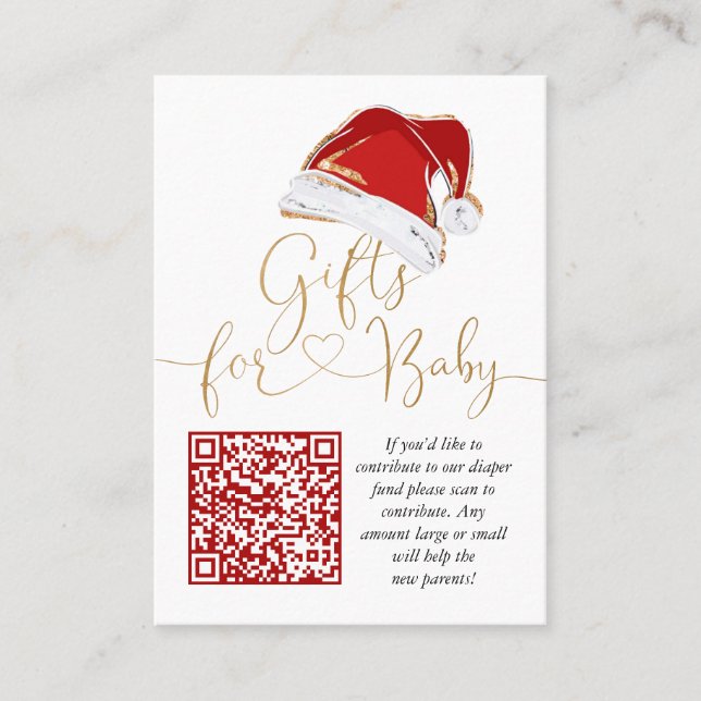 Christmas Santa Baby Registry Enclosure Card (Front)