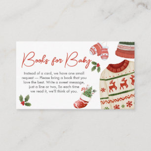 Christmas Santa Baby Shower Books for Baby Enclosure Card