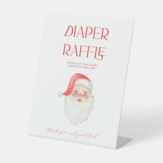 Christmas Santa Baby Shower Diaper Raffle Sign (Front)