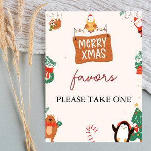 Christmas Santa Baby Shower Favours Sign