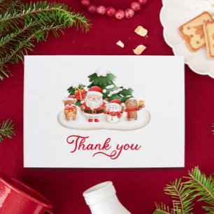 Christmas Santa Baby Shower Flat Thank You Card