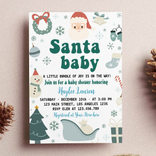 Christmas Santa Baby Shower Invitation