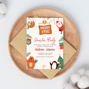 Christmas Santa Baby Shower Invitation