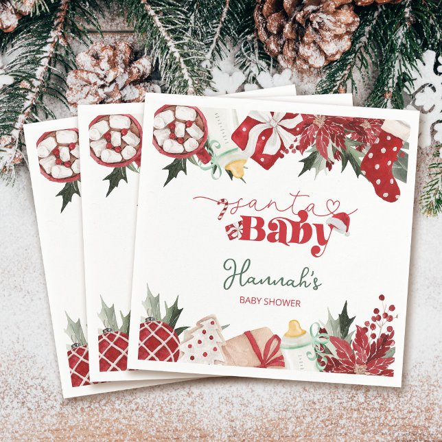 Christmas Santa Baby Shower Napkin (Creator Uploaded)