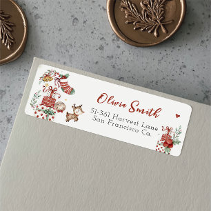 Christmas Santa Baby Shower Return Address Label