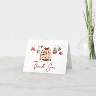 Christmas Santa Baby Shower Thank You Card