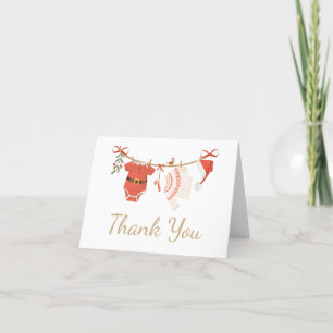 Christmas Santa Baby Shower Thank You Card