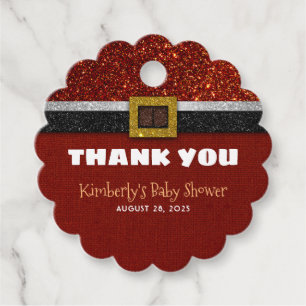 Christmas Santa Baby Shower Thank You Favour Tags