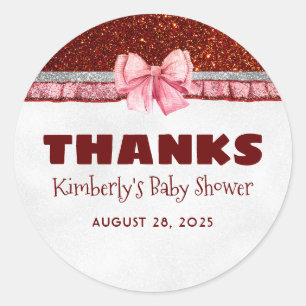 Christmas Santa Baby Shower Thanks Classic Round Sticker
