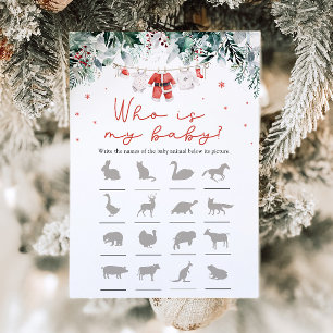 Christmas Santa Baby Shower Who Is My Baby Game Invitation