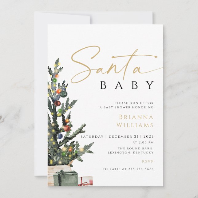 Christmas Santa Baby Shower xmas Invitation (Front)