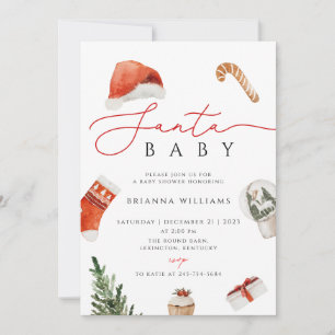 Christmas Santa Baby Shower xmas Invitation