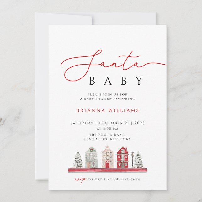 Christmas Santa Baby Shower xmas Invitation (Front)