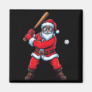 Christmas Santa Baseball Batter Xmas Sports Men Bo Magnet