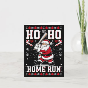 Christmas Santa Baseball Home Run Ho Ho Home Run , Card