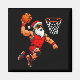Christmas Santa Basketball Player Dunking Basketba Magnet
