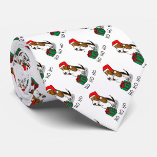 Christmas Santa Basset Hound (tri colour 1) Cute Tie