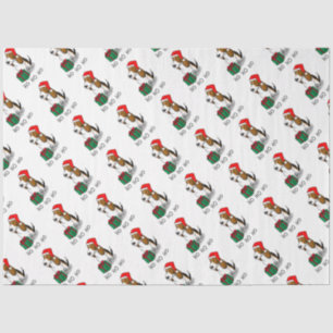 Christmas Santa Basset Hound (tri colour 1) Cute Tissue Paper