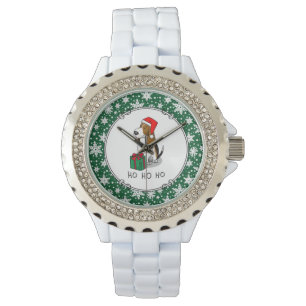 Christmas Santa Basset Hound (tri colour 1) Cute Watch