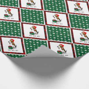 Christmas Santa Basset Hound (tri colour 1) Cute Wrapping Paper