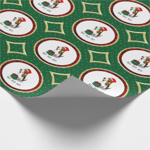 Christmas Santa Basset Hound (tri colour 1) Cute Wrapping Paper