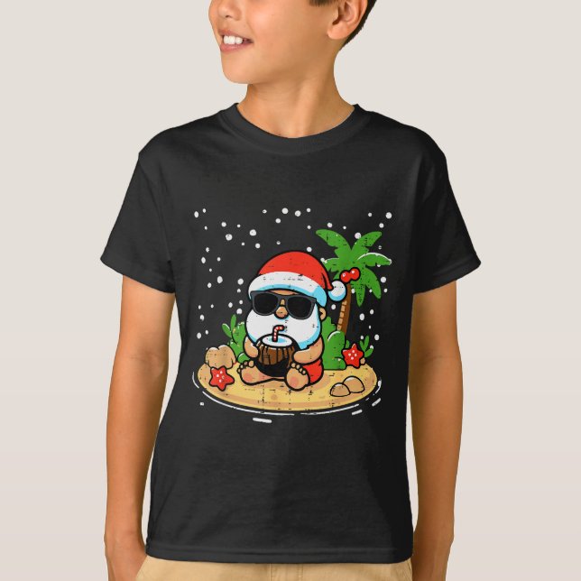 Christmas Santa Beach Xmas Trocal Hawaii Men Women T-Shirt (Front)