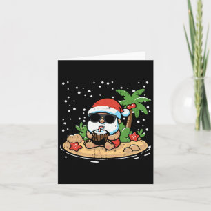 Christmas Santa Beach Xmas Tropical Hawaii Men Wom Card