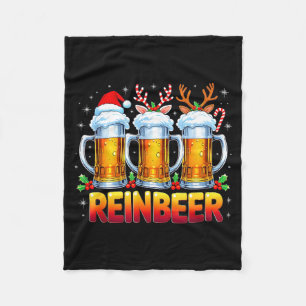 Christmas Santa Beer Lovers Funny Drinking Trend N Fleece Blanket