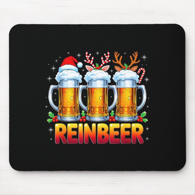 Christmas Santa Beer Lovers Funny Drinking Trend N Mouse Mat (Front)