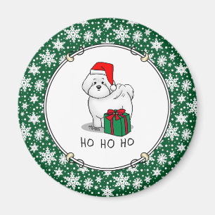 Christmas Santa Bichon Frise Dog Cute Magnet