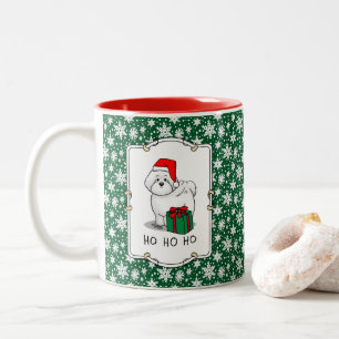 Christmas Santa Bichon Frise Dog Cute Two-Tone Coffee Mug