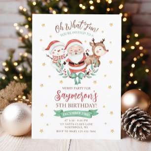 Christmas Santa Birthday Invitation