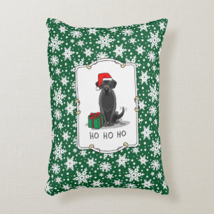 Christmas Santa Black Labrador Retriever Cute Decorative Cushion