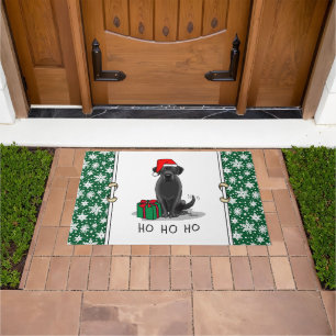 Christmas Santa Black Labrador Retriever Cute Doormat