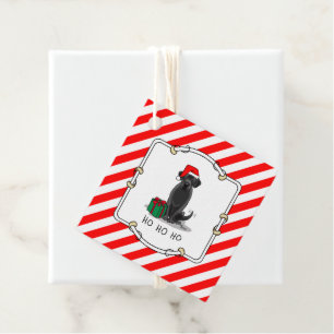 Christmas Santa Black Labrador Retriever Cute Favour Tags